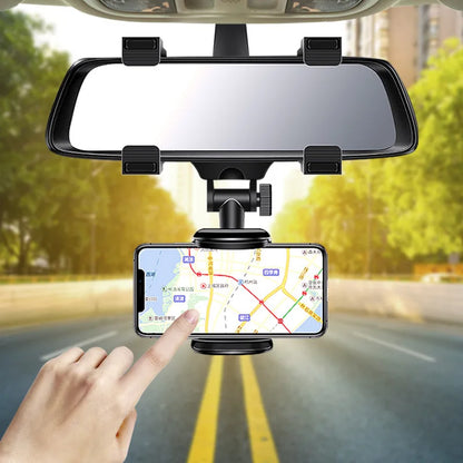 360° Car Mirror Telescopic Smart Phone Holder Mount Mobile Phone Support Stand Car GPS Adjustable Cellphone for Iphone 13 Holder